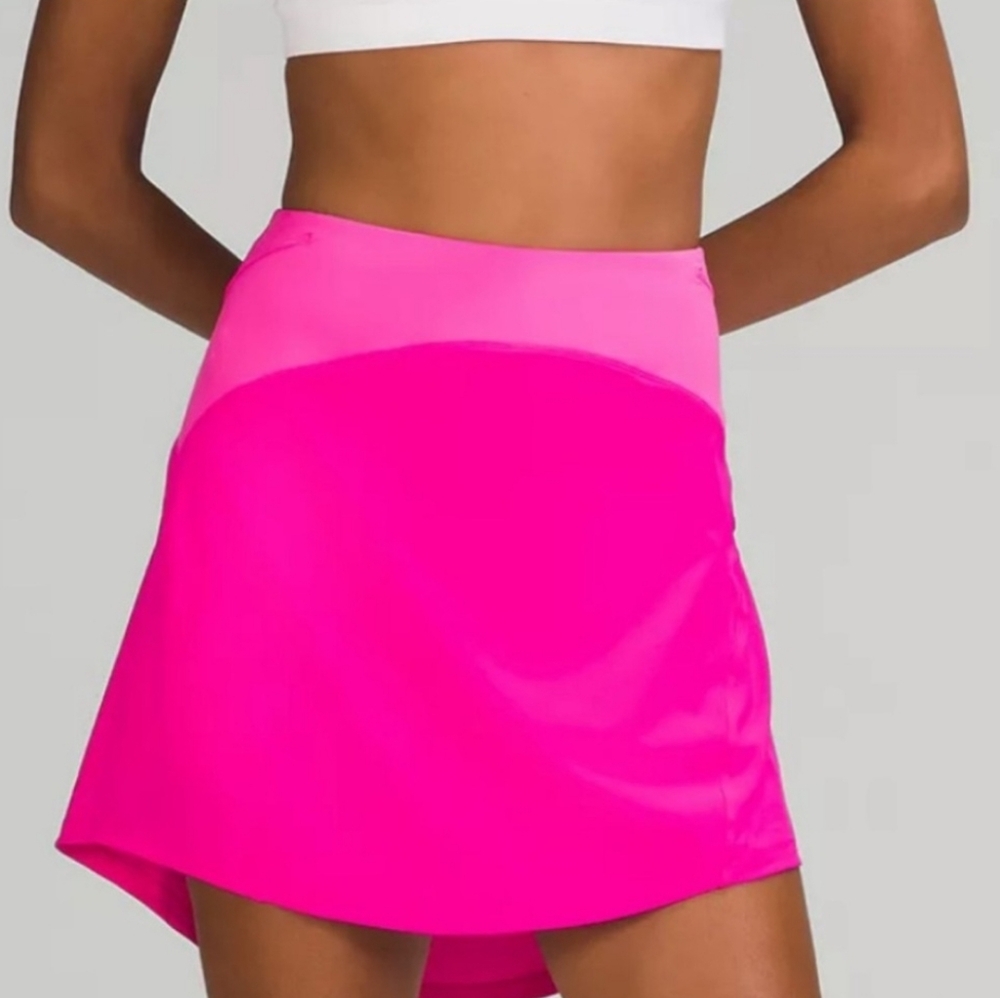 Lululemon Essential HR High Rise Run Skirt Long Pow Pink Size 12 Long New BNWT